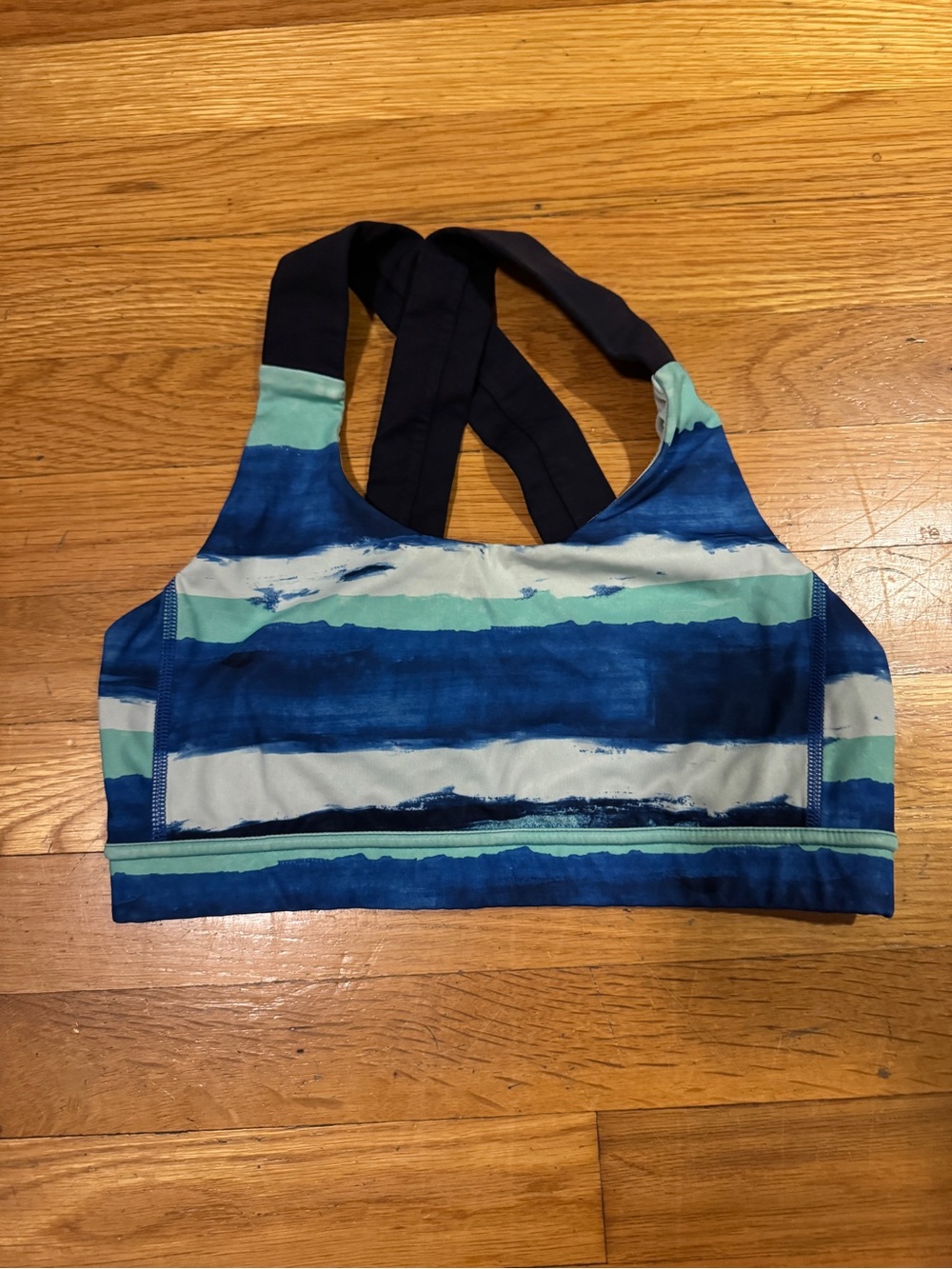 Lululemon Striped Blue & Aqua Sports Bra